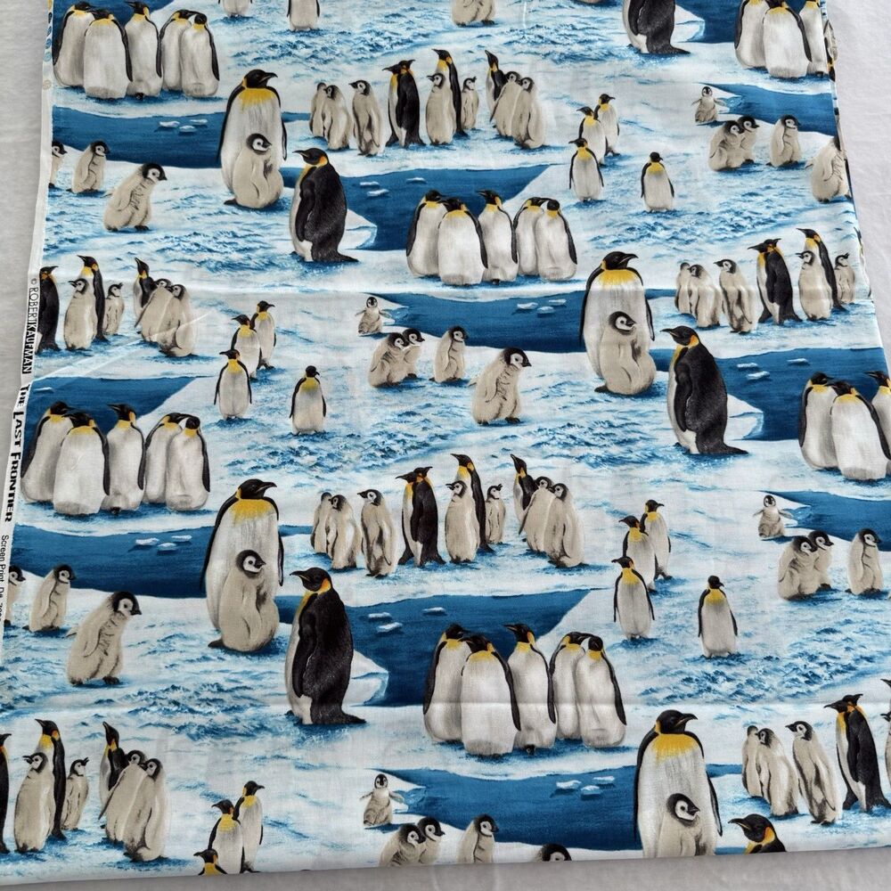 Penguin Fabric Robert Kaufman THE LAST FRONTIER #7698 Cotton Sew Arctic 1yd